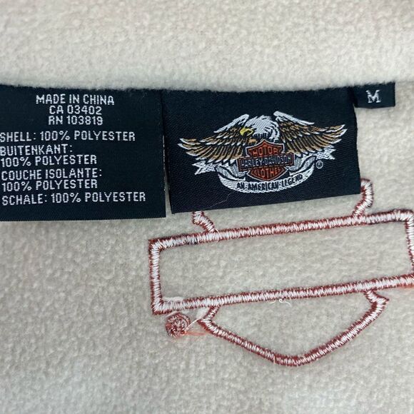 Harley Davidson Fleece Sleeveless Zip Up Vest - Picture 4 of 6